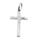 925 Sterling Silver Cross Pendant Hammered Handmade Christian Jewelry Gift