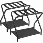 Foldable Luggage Rack Set Of 2 - Portable Suitcase Stands For Guest Room Use