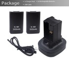 2-pack Xbox 360 Controller Rechargeable Battery  3600mah  With Dual Charging    