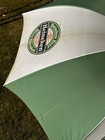 Vintage Heineken Beer Biere Umbrella 8-panel 48    Wood Handle Rope Green White