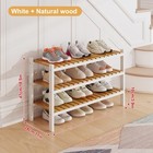 Bamboo Shoe Rack Organizer For Closet And Entryway-space-saving Narrow Shoe S   
