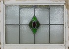 Floral Midsize Old English Leaded Stained Glass Window 25 75  X 18 5 