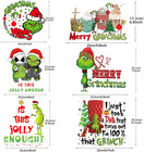 6 Sheets Christmas Iron On Transfers Patches Vinyl Decorations For T Shirts Xmas
