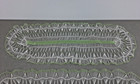 2 Vintage Green   White Tatted Tat Tatting Lace Table Runner - Dresser Scarf 33 