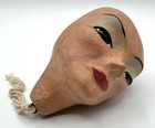 Vintage Marionette Female Woman Glamour Head Paper Mache   Composition Unique