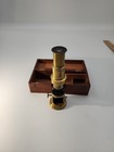 Antique Brass Field Microscope  Tweezers And Box - Unmarked