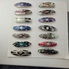 Vintage Alpaca Mexico Abalone Inlay Hair Clip Barrette Lot Of 14 Multicolor