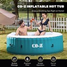 7ft Inflatable Hot Tub Portable 4-6 Person Outdoor Pool 130 Air Jets Heater Teal