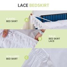 Home Dorm Wrap Around Ruffled Lace Bed Skirt Size 15 King Pattern Two Beige