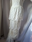 Vintage 80s Jessica Mcclintock Lace Bridal Dress Ivory Victorian High Neck Boho