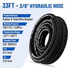33ft 3 8  Hydraulic Hose With 16pcs Hydraulic Hose Fittings  2-wire Braided Tube