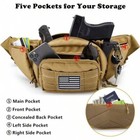 Tactical Fanny Pack With Holster Molle Edc Waist Bag Usa Flag Patch