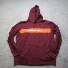 Virginia Tech Hokies Hoodie Mens L Red Fleece Collage Team Issue Nike