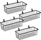 Farmhouse Metal Wire Bin Basket With Wall Mount - Small  4 Pack - Portable Ha   
