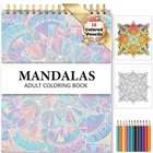 Adult Mandala Coloring Book  Spiral Bound  Stress Relief Art Therapy  Relaxation