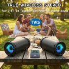 3600w Portable 4  Woofer Bluetooth Speaker Stereo Sound Audio System W  Strip Fm