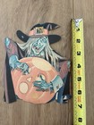 Vintage Dennison Halloween Witch Carving Pumpkin Cardboard Die Cut Decor