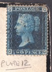 1869 Sg45 2d Blue Plate 12 Lc P14 London To Alton Hants Cover  gg  Scarce