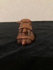 Netsuke Wood Carving 3 Generations Turtle Longevity Lucky Charm Edo Style Zen