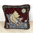 Vtg Disney Classic Winnie The Pooh  piglet 16    Tapestry Holiday Throw Pillow Red