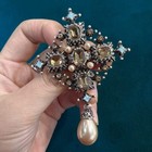 Rhinestone Pearl Brooch Womens Pin Creative Men Suit Pins Clothing Accessories