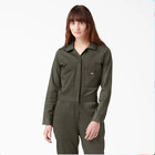 Dickies Women   s Work Coverall Small Long Sleeve Olive Green Khaki