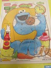 Vtg 1994 Playskool Sesame Street Learning Series Wooden Puzzle C Cookie Monster