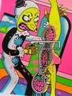 Art Simpson One Man Riet Flocked Blacklight Art The Clown Terrifier The Simpsons