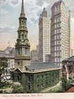 St  Paul Church  New York City  Ny - Vintage Postcard