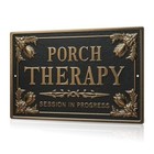 Porch Therapy Tin Sign Session In Progress Wall Decor For Front Back Patio Decor