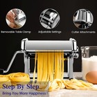Hand-cranked Stainless Steel Fresh Pasta Noodle Maker Roller   Cutter Home