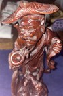 Old Japanese  chinese Carved Boxwood Statue Of The Guardian Figures no Staff