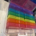 Rainbow Multi-color Craft Photo Organizer Storage Case With 16 Small Boxes New