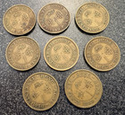 Hong Kong Lot Of  8  10 Cent Coins -  1948 1949 1950 1955 1956 1957 1958 1959 