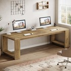 86 6-inch Extra Long Desk  Two Person Desk Double Computer Table For Home Office
