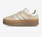 Adidas Originals Gazelle Bold White Beige Gold Jp9288 Sz 4y-7y Womens Girls