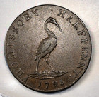 1793 Great Britain Hampshire Petersfield 1 2 Penny Condor Token Vf xf Scratched