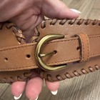 Banana Republic Whipstitch Corset Belt Brown Cow Leather Size S