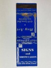 Signs And Showcards Ray Art Long Island City New York Vintage Matchbook Cover
