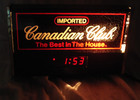 Vtg 1960 s Imported Canadian Club Whiskey The Best In The Houise Lighted Clock