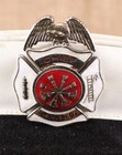 1036 - Wrfd Fire Chief s White Parade Dress Uniform Cap With Badge