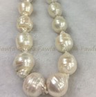 Rare Huge 15x20mm White South Sea Baroque Keshi Akoya Pearl Necklace 14-36 