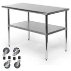 Stainless Steel 24  X 48  Nsf Commercial Kitchen Work Food Prep Table W  Casters