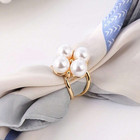 3x Faux Pearl Scarf Corner Knot Ring Multi-uses Scarf Fixed Buckle Women Brooch
