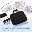 Large Bible Cover Bag With Study Supplies  Highlighters  Bookmarks