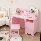 Children s Writing Desk And Chair Set With Storage Cabinet For Kids Bedroom