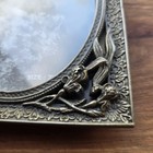 Vintage Ornate Metal Picture Frame Oval Floral Victorian Style 3 5  Photo
