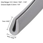 10 Feet Length Edge Trim U Seal Grey Rubber Plastic U Channel Edge Protector