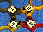Mickey Mouse 4 Vintage Walt Disney Bakelite Napkin Rings  Red  Yellow  2 Greens