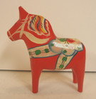 Vintage Swedish Hand Painted Wooden Dala Horse - 4   